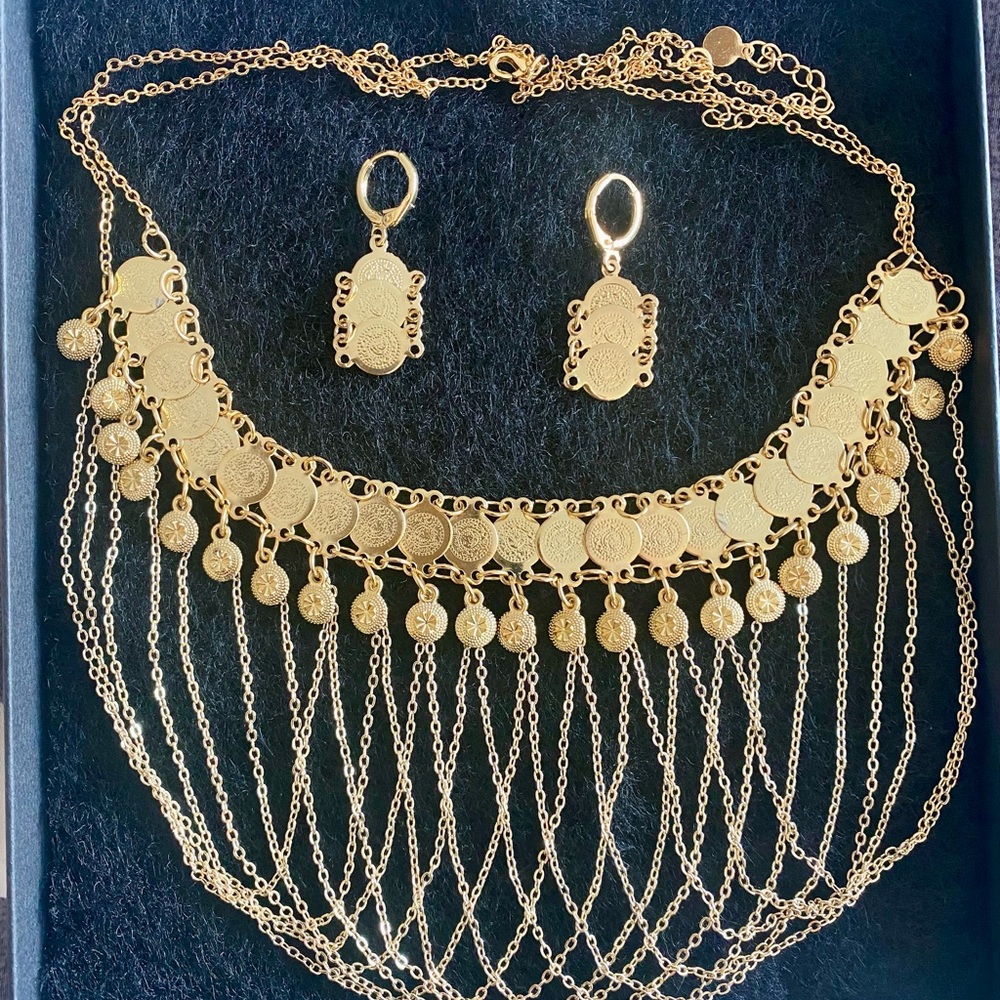 2 for $15 Gold Plated Necklace and Earring Set